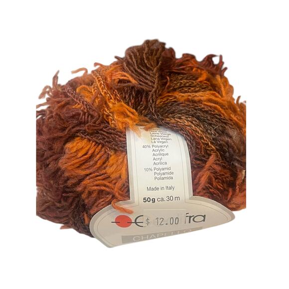Gedifra CHAPELLO Italian Bulky Wool Yarn | 4221 Brown Orange Rust - Picture 4 of 5
